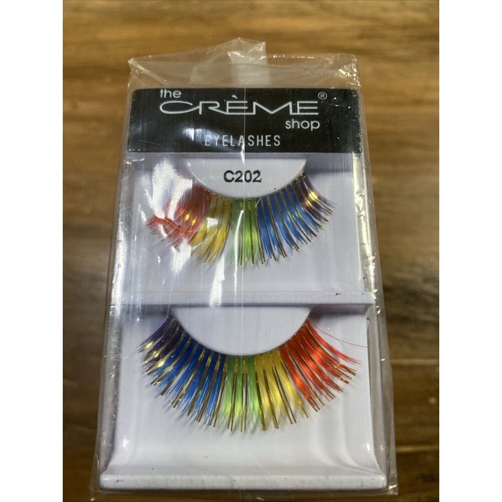 12 PAIRS CREME SHOP 100 % HUMAN HAIR EYELASHES #C202 Rainbow